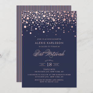 Imitate Rose Gold Foil Confetta Einladung