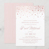 Imitate Rose Gold Foil Confetti Dots B'nicht Mitzv