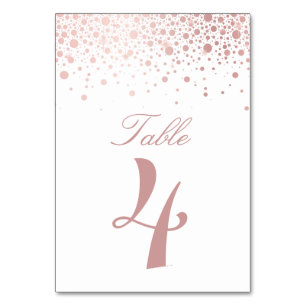 Imitate Rose Gold Foil Confetti Dots Hochzeit Tischnummer