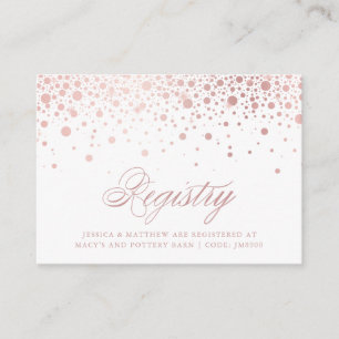 Imitate Rose Gold Foil Confetti Dots Hochzeitsregi Begleitkarte