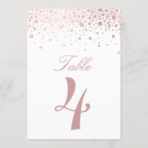Imitate Rose Gold Foil Confetti Dots Tischnummern