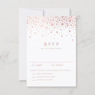 Imitate Rose Gold Foil Confetti Dots Wedding RSVP