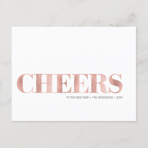 Imitate Rose Gold Foil Feilschen Neujahr Postkarte