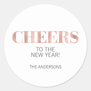 Imitate Rose Gold Foil Jubel Neujahr Sticker