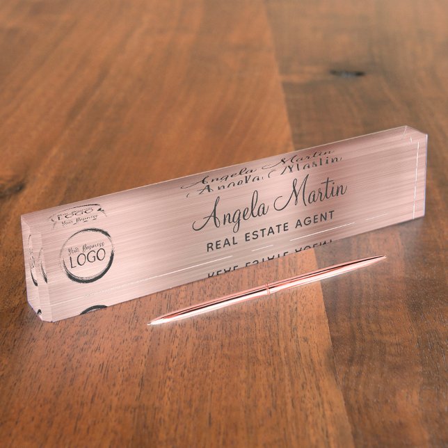 Imitate Rose Gold Foil mit Ihrem Logo Namensplakette (Von Creator hochgeladen)
