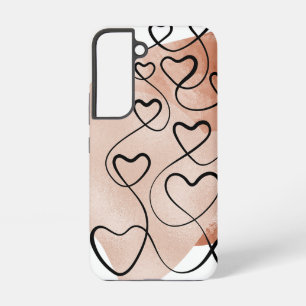 Imitate Rose Gold Foil und Black Hearts Samsung Galaxy Hülle
