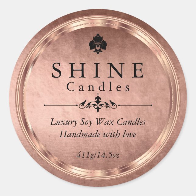 Imitate Rose Gold Fossil Runder Aufkleber (Vorderseite)