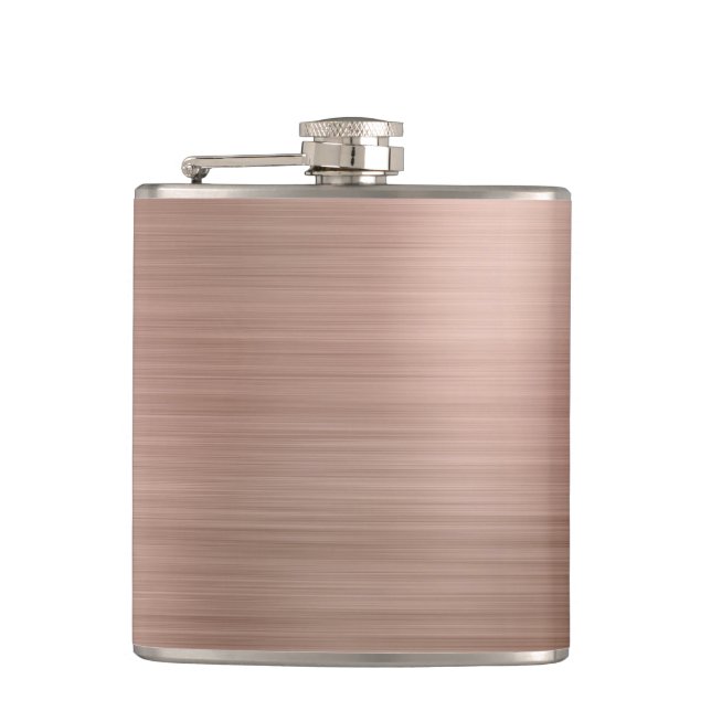 Imitate Rose Gold gegossen Metallic Flachmann (Vorderseite)