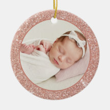 Imitate Rose Gold Glitzer Baby Erstes Foto