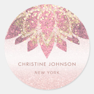 Imitate Rose Gold Glitzer Dekoration Runder Aufkleber