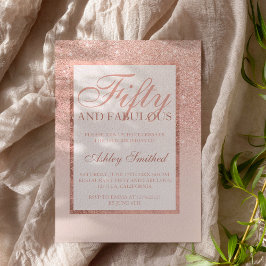 Imitate Rose Gold Glitzer elegant schicke fünfzig Einladung