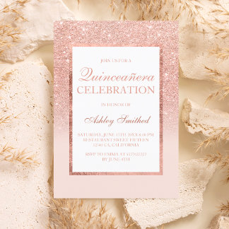 Imitate Rose Gold Glitzer elegantes Budget Quincea