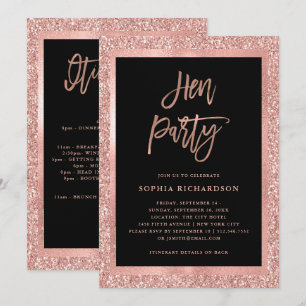 Imitate Rose Gold Glitzer  Hennes Party mit Hilfsd Einladung