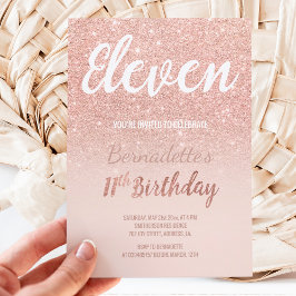 Imitate Rose Gold Glitzer ombre elf Geburtstag Einladung