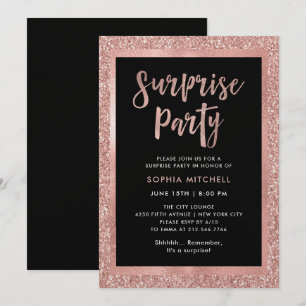 Imitate Rose Gold Glitzer  Party Einladung