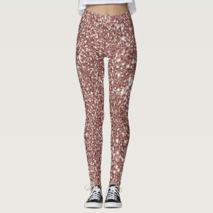 Imitate Rose Gold Glitzer Textur Look Leggings