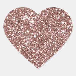Imitate Rose Gold Glitzer Texture Look-like Design Herz-Aufkleber