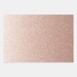 Imitate Rose Gold Gradient Glitzer Geschenkpapier Set