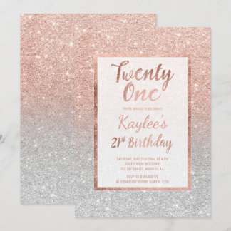 Imitate Rose Gold Imitate Glitzer Silberschick 21. Einladung
