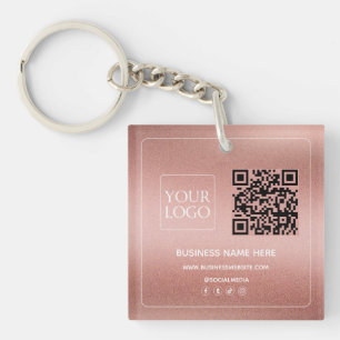 Imitate Rose Gold   Kundenspezifisches QR-Code-Fir Schlüsselanhänger