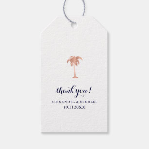 Imitate Rose Gold Look Palm Tree Hochzeit Geschenkanhänger