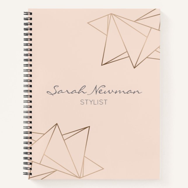 Imitate Rose Gold Moderne minimalistisch geometris Notizbuch (Vorderseite)