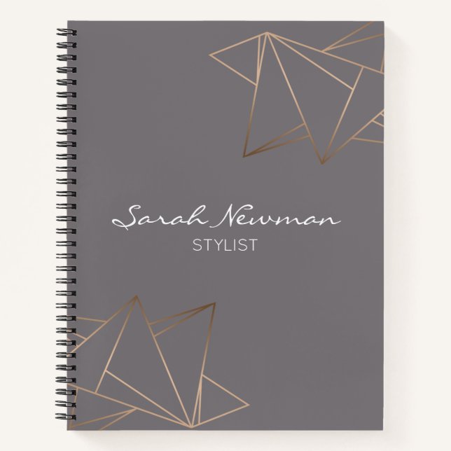 Imitate Rose Gold Moderne minimalistisch geometris Notizbuch (Vorderseite)