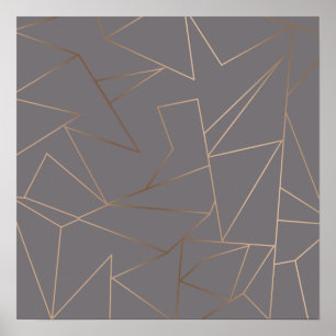 Imitate Rose Gold Moderne minimalistisch geometris Poster