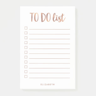 Imitate Rose Gold  Personalisierte Leinen Post-it Klebezettel