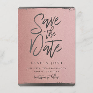 Imitate Rose Gold Save the Date Postkarte