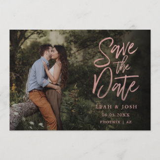 Imitate Rose Gold Save the Date Postkarte