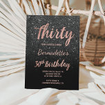 Imitate Rose Gold schwarzer Glitzer 30. Geburtstag Einladung<br><div class="desc">Imitate Rose Gold Schwarz Glitzer 30. Geburtstag Eine moderne 30. Geburtstagsfeier Party Einladung mit modernen,  originellen und einfachen Imitaten Rose Goldfolie Einladung mit schwarzer Glitzer ombre und handgeschriebene Pinsel Typografie auf einem vollständig anpassbaren schwarzen Hintergrund. . Wenn Sie Text ändern und anpassen möchten,  zögern Sie nicht,  mich zu kontaktieren!</div>