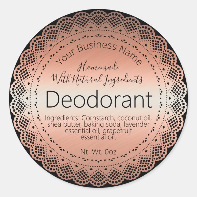 Imitate Rose Gold Sticker Etikett Handmade Deodora
