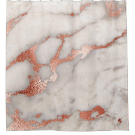 Imitate Rose Gold und grauer Marmorstein Duschvorhang