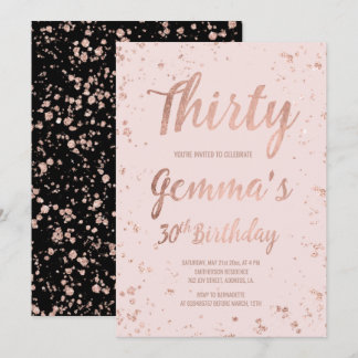 Imitate Rose Goldbarsch Konfetti Rose 30. Geburtst Einladung