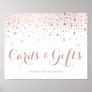 Imitate Rose Goldene Foil Confetti Karten und Gesc Poster