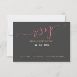 Imitate Rose Goldfolie Hochzeitsdesign RSVP Karte