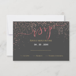 Imitate Rose Goldfolie Hochzeitsdesign UAWG RSVP Karte