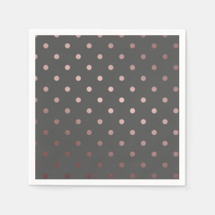 Imitate Rose Goldgraue Polka-Punkte Serviette