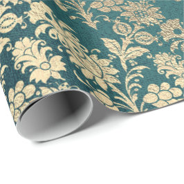 Imitate Royal Gold Floral Pulver Blumenzwiebeln Aq Geschenkpapier