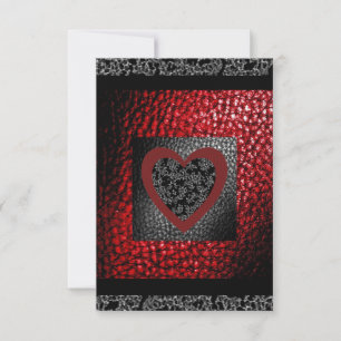 Imitate Ruby Leather Valintine Lace Einladung