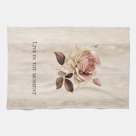 Imitate Rustikales Creme Rosa Rosenholz Geschirrtuch