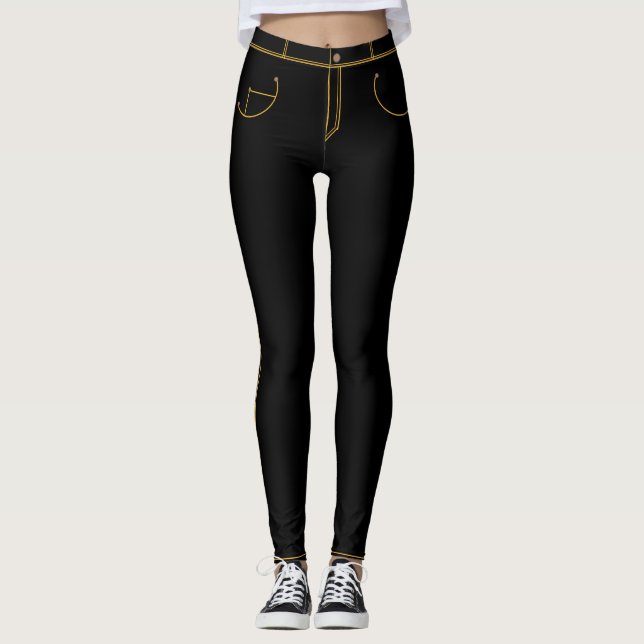 Imitate Schwarze Jeans Leggings (Vorderseite)