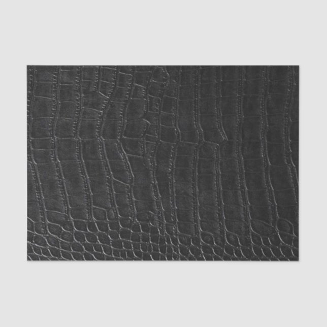 Imitate Schwarzer Alligator Leather Print Seidenpapier (Vorderseite)
