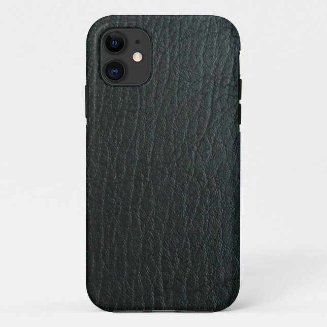 Imitate Schwarzes Leder Textur Case-Mate iPhone Hülle (Rückseite)