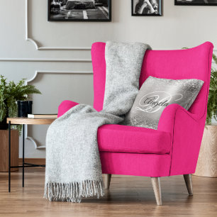 Imitate Shiny Silver Glitzer Pinselmetall Monogram Kissen