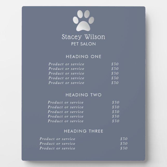 Imitate Silber-Foil-Paw-Logo und Blue Plaque Fotoplatte (Vorderseite)