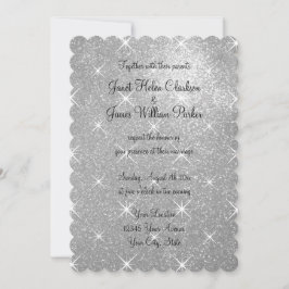 Imitate Silber funkelnd Glitzer Hochzeitseinladung Einladung