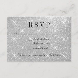 Imitate Silber Glitzer UAWG Hochzeitskarten RSVP Karte