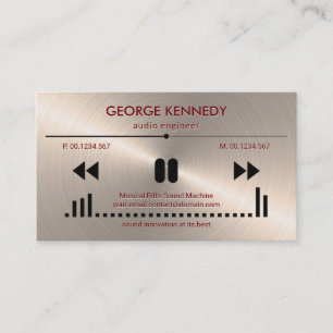 Imitate Silver Audio Display Emboss Letters DJ Visitenkarte